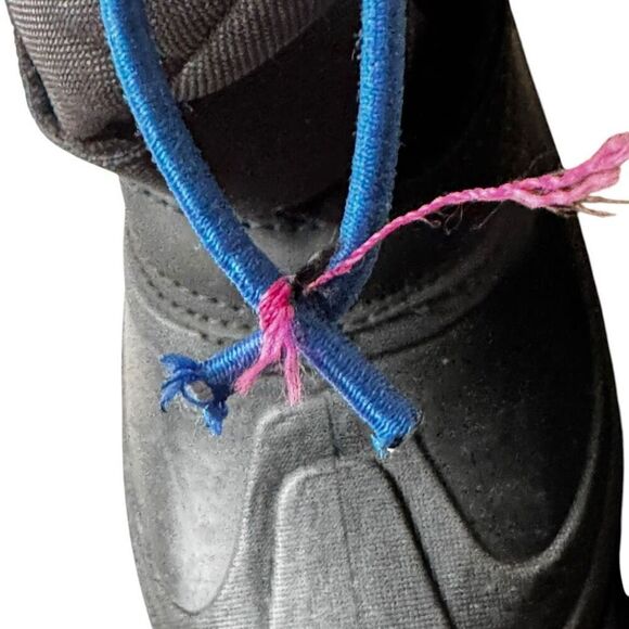 Termolite Youth Snow Rain Cold Weather Boots Black Drawstring SZ 2 - Picture 12 of 13